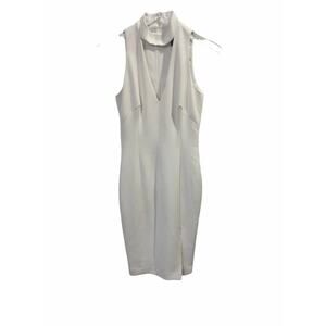 INTERMIX White Sleeveless Cutout Mock‎ Neck Party Night Out Midi Dress Small